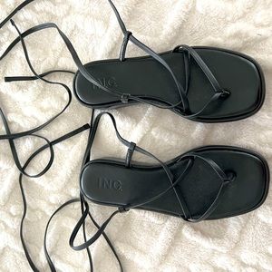 INC leather lace up sandals, worn once